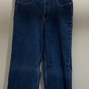 FREE ASSEMBLY BLUE DENIM WIDE LEG SKINNY JEAN (SIZE 10)